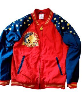 Captain Marvel Red & Blue Bomber Jacket With Gold Star Details Marvel sz 13